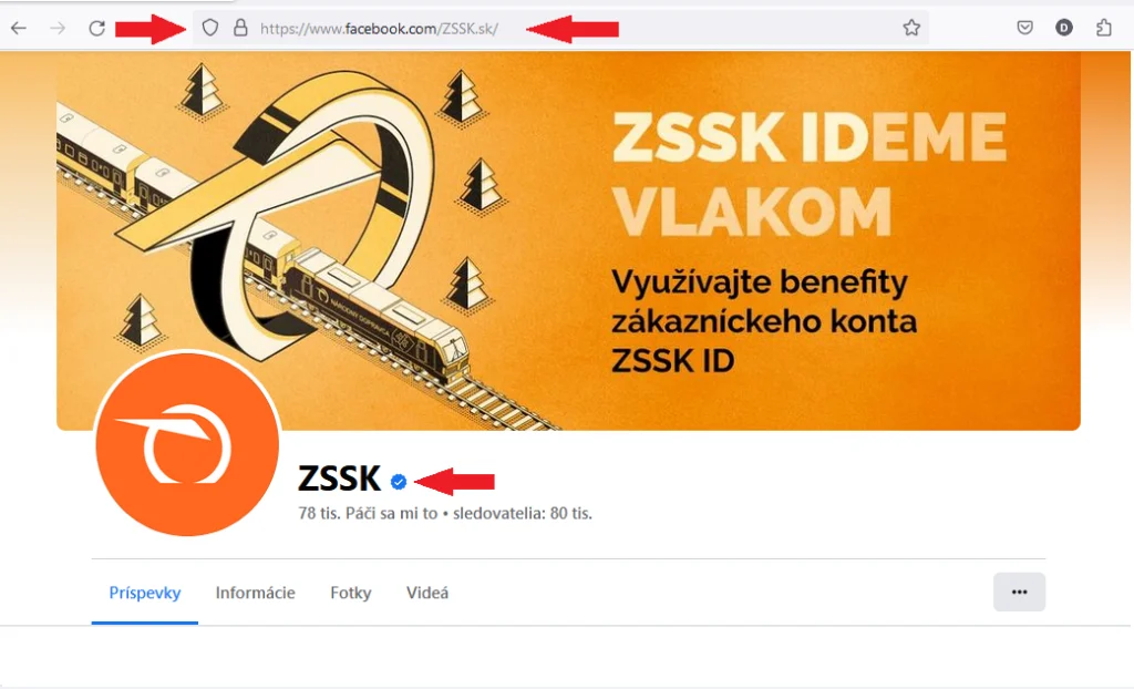 Facebook: https://www.facebook.com/ZSSK.sk/ 