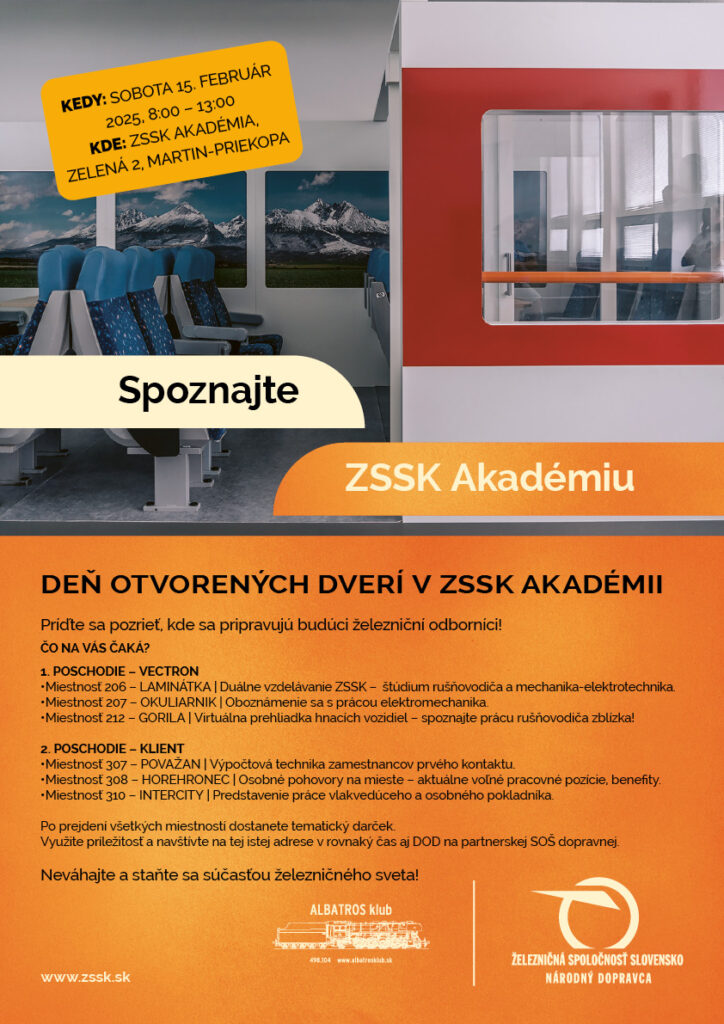 Plagát - Deň otvorených dverí v ZSSK Akadémii